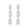 Three Stone Multi-Shape Diamond Drop Earrings